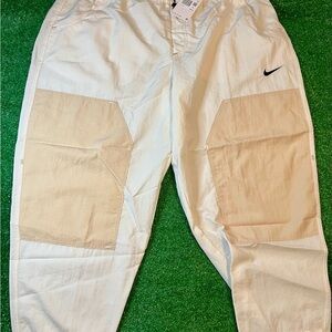 Nike Women's Sportswear Pants Knee Patches Polyester White Size 2XL DM6209-030
